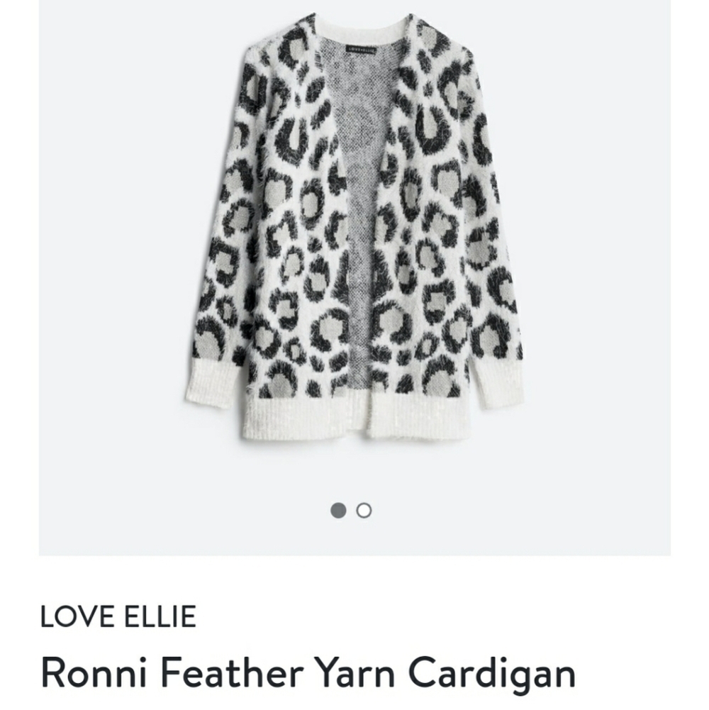 Leopard Printed Love Ellie Feather Yarn Cardigan